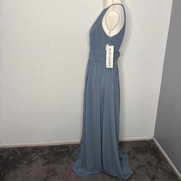 Bill Levkoff SAMPLE Halter Dress Women's 8 Blue Bridesmaid Prom Formal - Picture 5 of 14